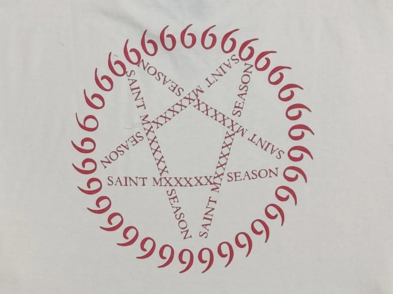 #SA63 SAINT pure cotton long-sleeved T P156 Color: White Size: S-XL